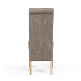 Fabric Dining Chairs in Set Of 2 With Scroll Back - Karta