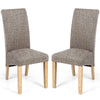 Fabric Dining Chairs in Set Of 2 With Scroll Back - Karta