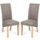 Fabric Dining Chairs in Set Of 2 With Scroll Back - Karta