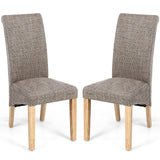 Fabric Dining Chairs in Set Of 2 With Scroll Back - Karta
