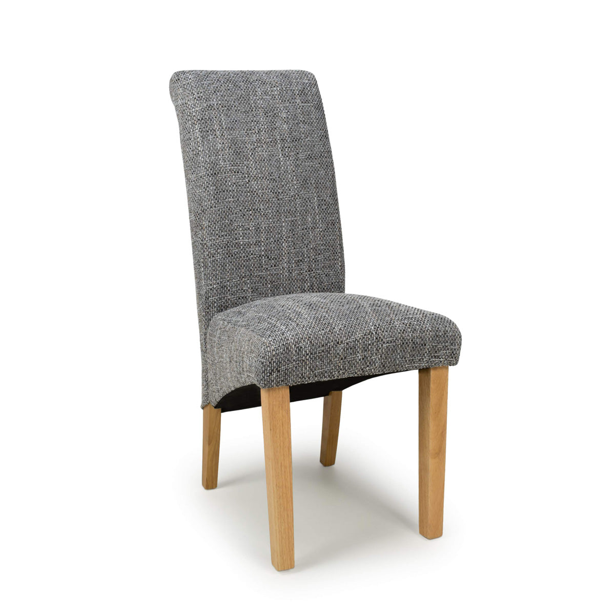 Fabric Dining Chairs in Set Of 2 With Scroll Back - Karta