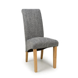Fabric Dining Chairs in Set Of 2 With Scroll Back - Karta