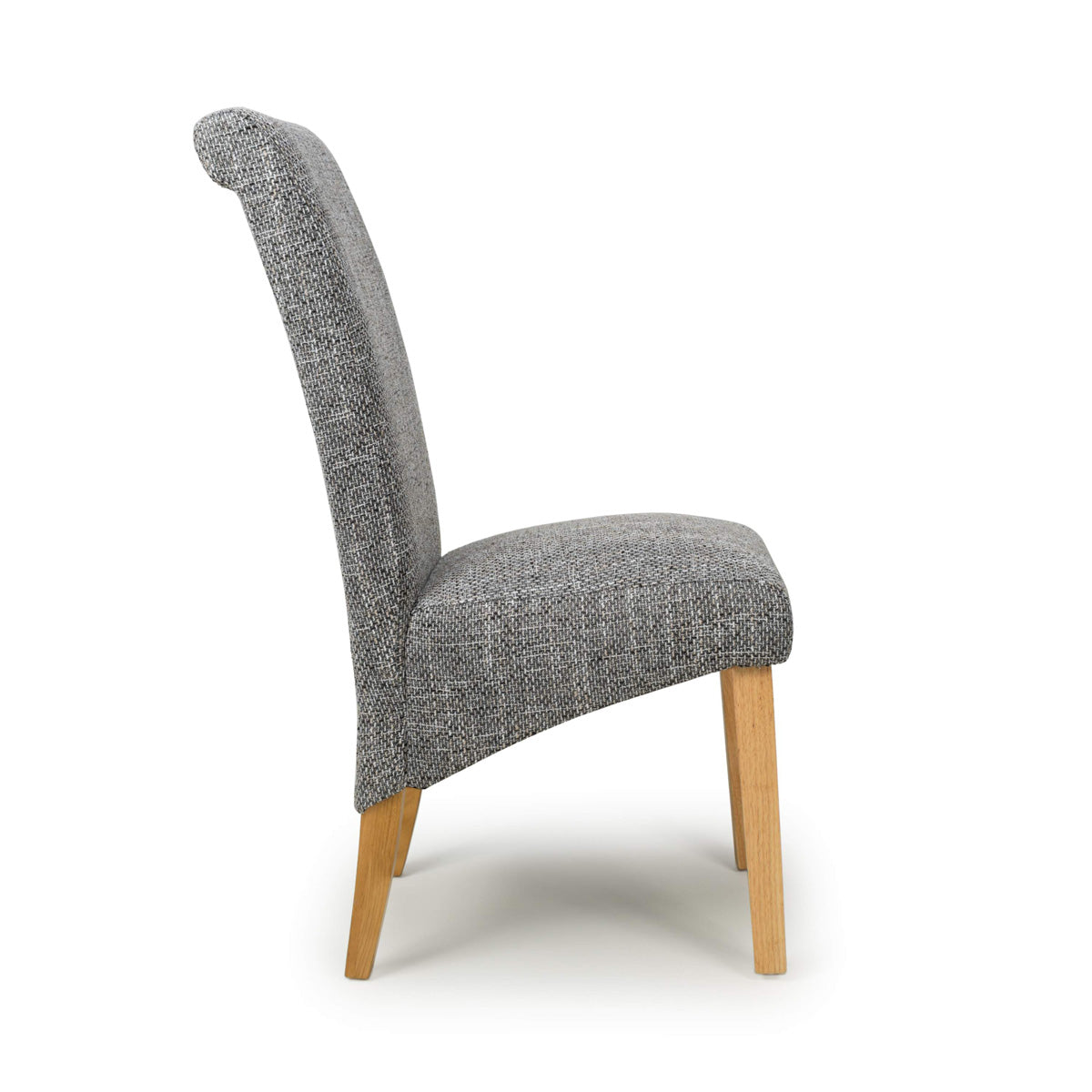 Fabric Dining Chairs in Set Of 2 With Scroll Back - Karta