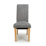 Fabric Dining Chairs in Set Of 2 With Scroll Back - Karta