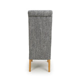 Fabric Dining Chairs in Set Of 2 With Scroll Back - Karta