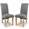 Fabric Dining Chairs in Set Of 2 With Scroll Back - Karta