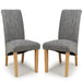 Fabric Dining Chairs in Set Of 2 With Scroll Back - Karta