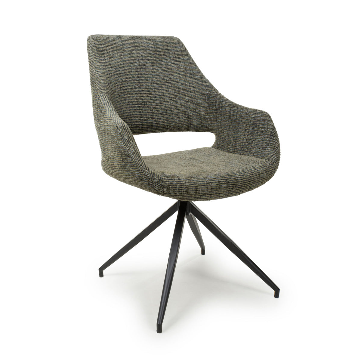 Fabric Dining Chairs in Set Of 2 With Swivel Function - Aztec