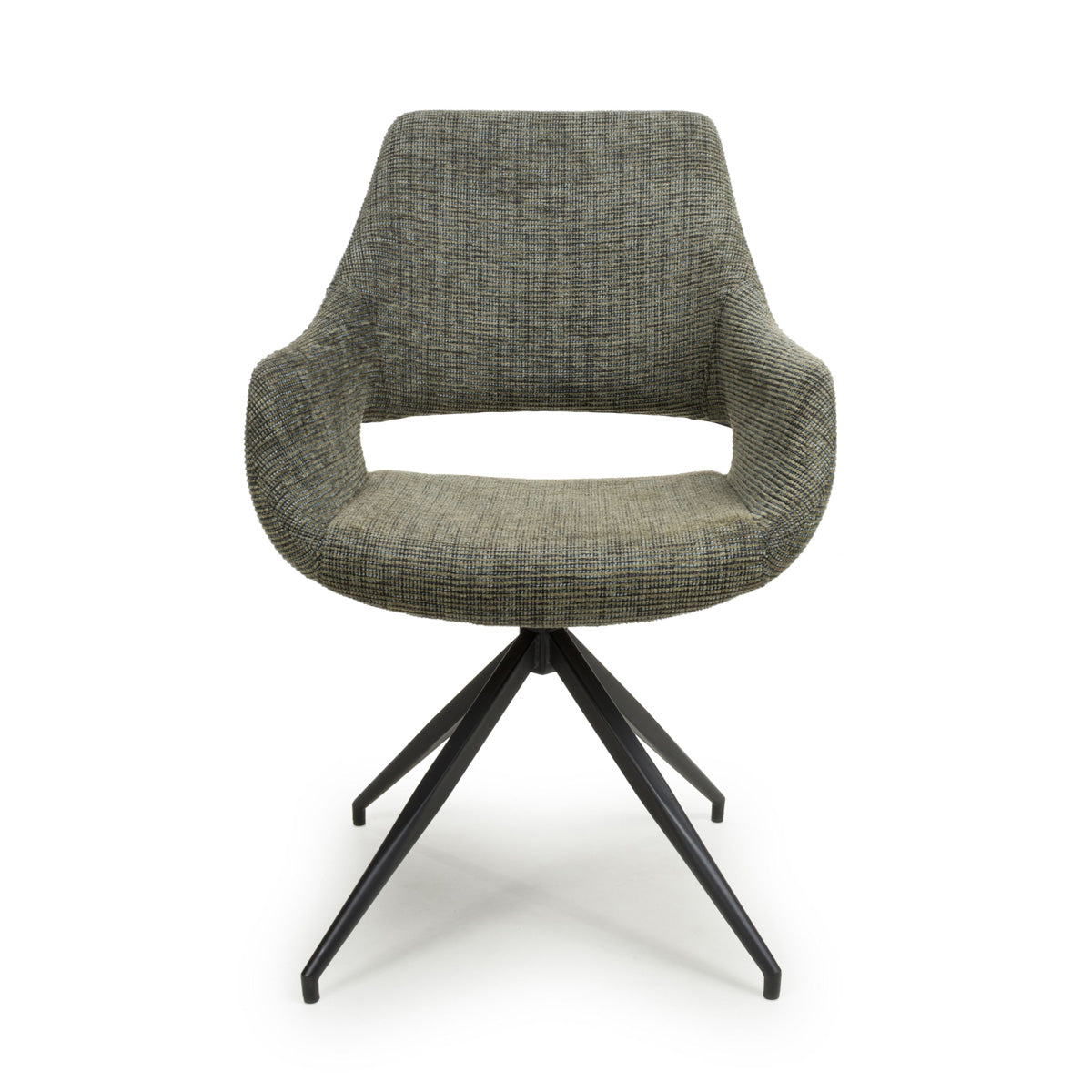 Fabric Dining Chairs in Set Of 2 With Swivel Function - Aztec