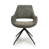 Fabric Dining Chairs in Set Of 2 With Swivel Function - Aztec
