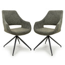Fabric Dining Chairs in Set Of 2 With Swivel Function - Aztec
