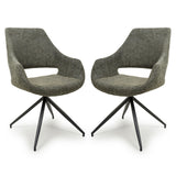 Fabric Dining Chairs in Set Of 2 With Swivel Function - Aztec