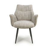 Fabric Dining Chairs in Set Of 2 With Swivel Function - Baltimore