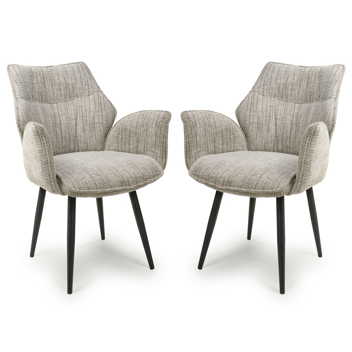 Fabric Dining Chairs in Set Of 2 With Swivel Function - Baltimore