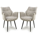 Fabric Dining Chairs in Set Of 2 With Swivel Function - Baltimore