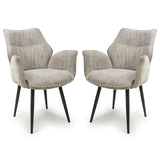 Fabric Dining Chairs in Set Of 2 With Swivel Function - Baltimore