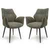 Fabric Dining Chairs in Set Of 2 With Swivel Function - Baltimore