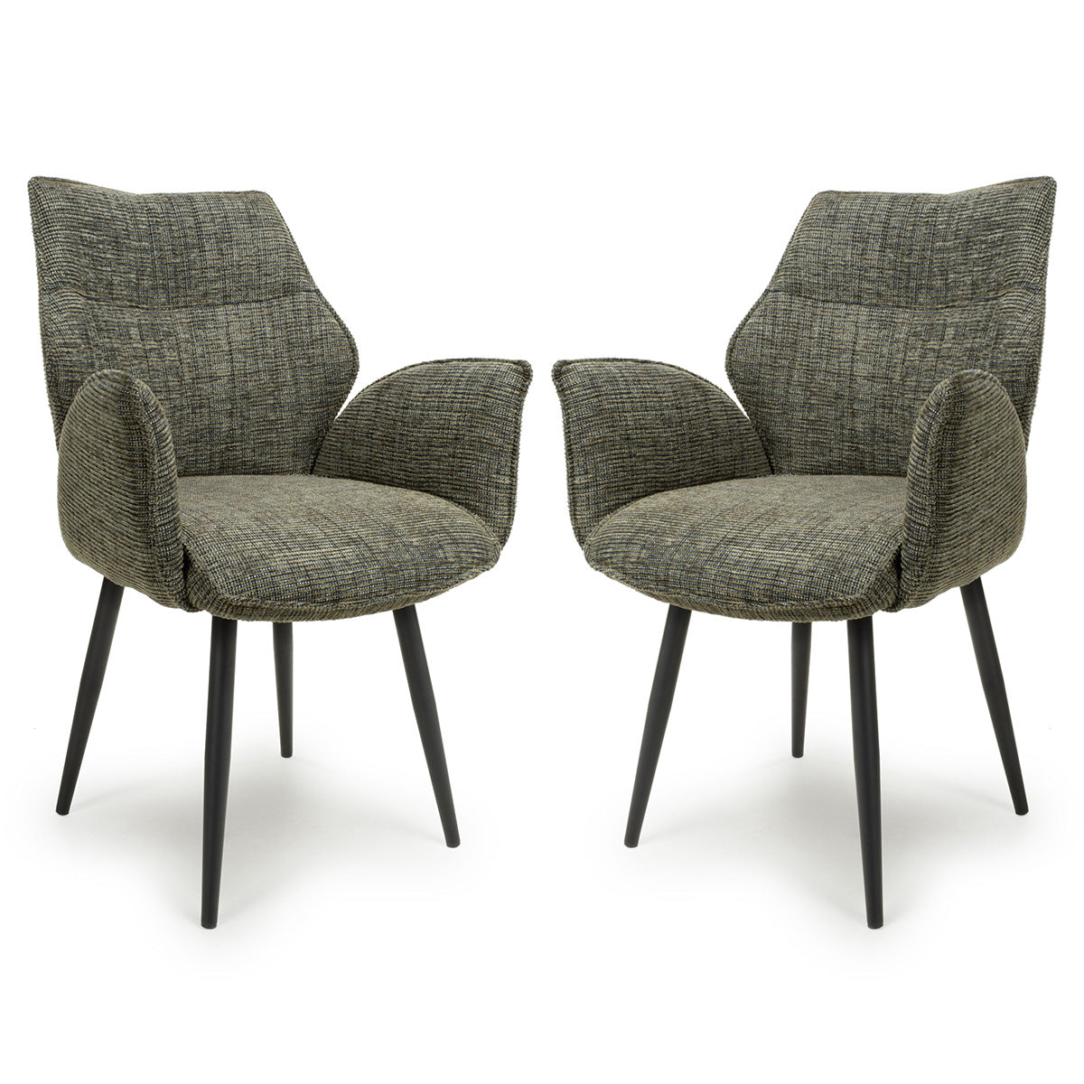 Fabric Dining Chairs in Set Of 2 With Swivel Function - Baltimore