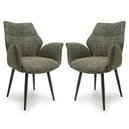 Fabric Dining Chairs in Set Of 2 With Swivel Function - Baltimore