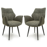 Fabric Dining Chairs in Set Of 2 With Swivel Function - Baltimore