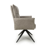 Fabric Dining Chairs in Set Of 2 With Swivel Function - Brunswick