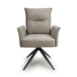 Fabric Dining Chairs in Set Of 2 With Swivel Function - Brunswick