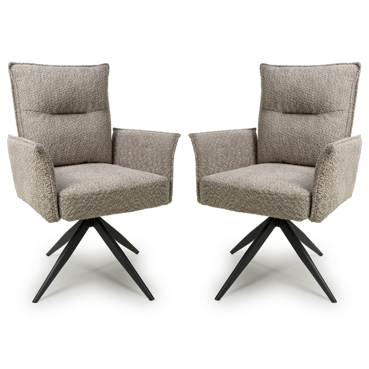 Fabric Dining Chairs in Set Of 2 With Swivel Function - Brunswick