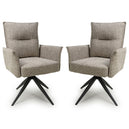 Fabric Dining Chairs in Set Of 2 With Swivel Function - Brunswick