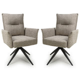 Fabric Dining Chairs in Set Of 2 With Swivel Function - Brunswick