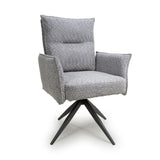 Fabric Dining Chairs in Set Of 2 With Swivel Function - Brunswick