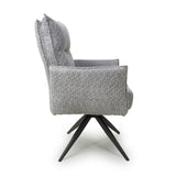 Fabric Dining Chairs in Set Of 2 With Swivel Function - Brunswick