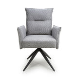 Fabric Dining Chairs in Set Of 2 With Swivel Function - Brunswick