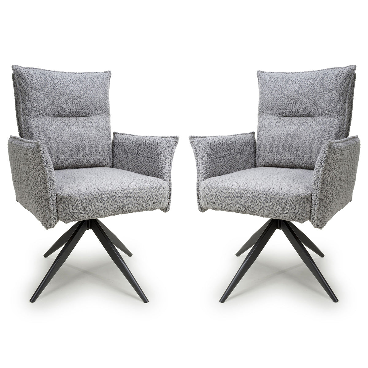 Fabric Dining Chairs in Set Of 2 With Swivel Function - Brunswick