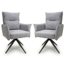 Fabric Dining Chairs in Set Of 2 With Swivel Function - Brunswick