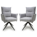 Fabric Dining Chairs in Set Of 2 With Swivel Function - Brunswick