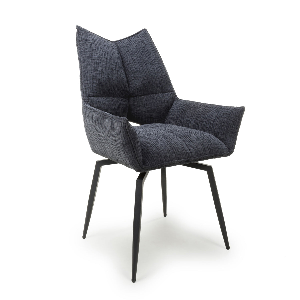 Fabric Dining Chairs in Set Of 2 With Swivel Function - Dakar