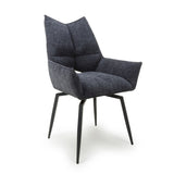 Fabric Dining Chairs in Set Of 2 With Swivel Function - Dakar