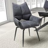 Fabric Dining Chairs in Set Of 2 With Swivel Function - Dakar