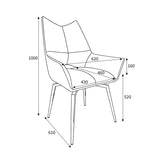Fabric Dining Chairs in Set Of 2 With Swivel Function - Dakar