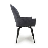 Fabric Dining Chairs in Set Of 2 With Swivel Function - Dakar