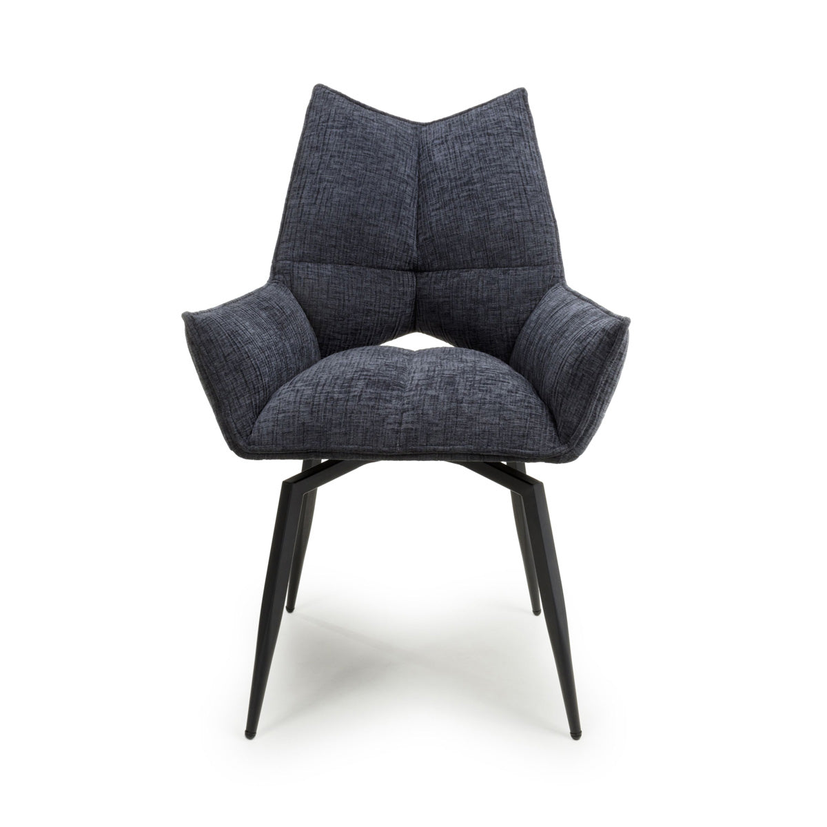 Fabric Dining Chairs in Set Of 2 With Swivel Function - Dakar