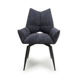 Fabric Dining Chairs in Set Of 2 With Swivel Function - Dakar