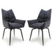 Fabric Dining Chairs in Set Of 2 With Swivel Function - Dakar