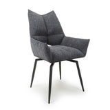 Fabric Dining Chairs in Set Of 2 With Swivel Function - Dakar