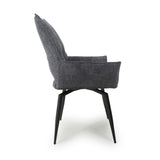 Fabric Dining Chairs in Set Of 2 With Swivel Function - Dakar
