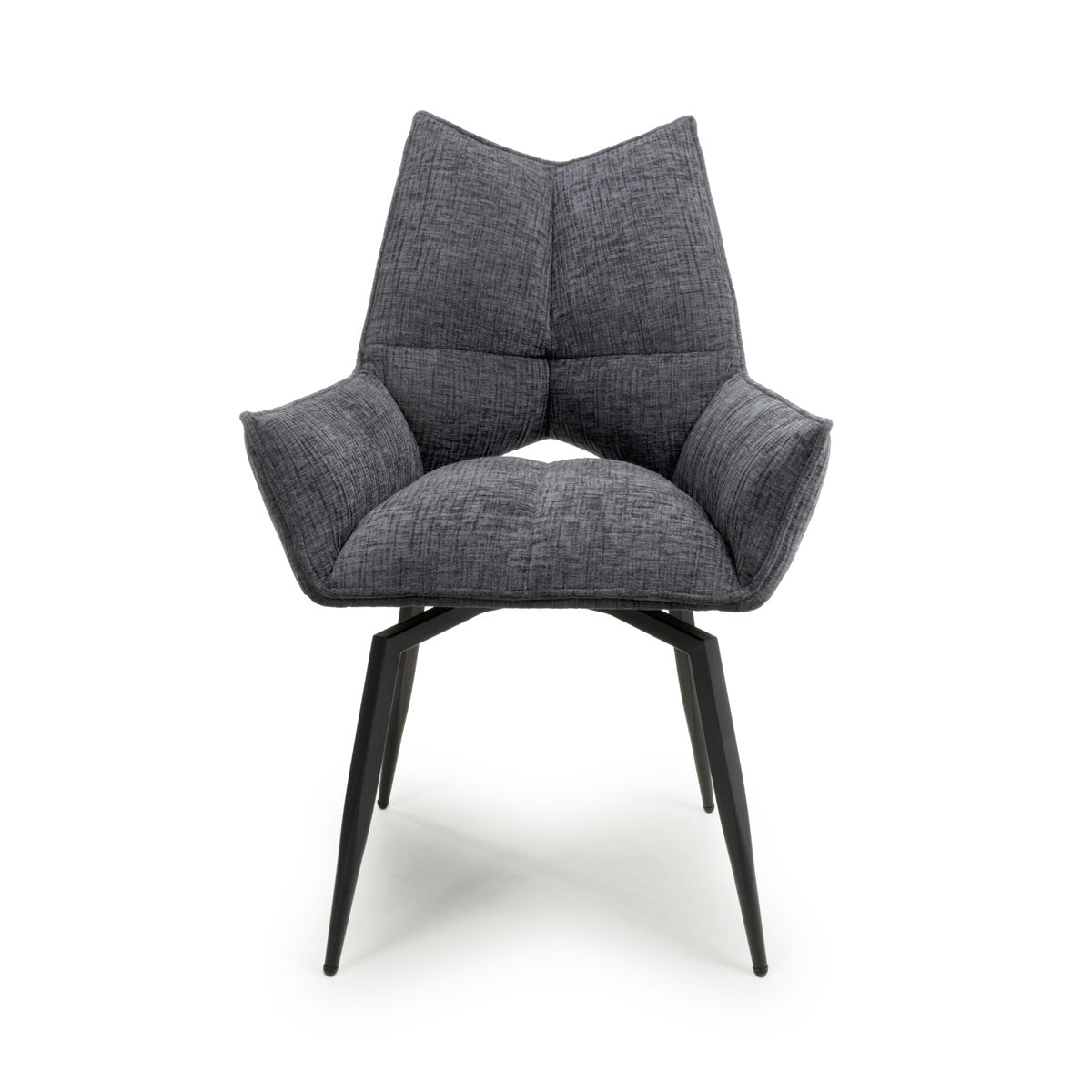 Fabric Dining Chairs in Set Of 2 With Swivel Function - Dakar