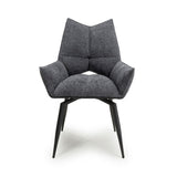 Fabric Dining Chairs in Set Of 2 With Swivel Function - Dakar