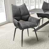Fabric Dining Chairs in Set Of 2 With Swivel Function - Dakar
