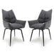 Fabric Dining Chairs in Set Of 2 With Swivel Function - Dakar