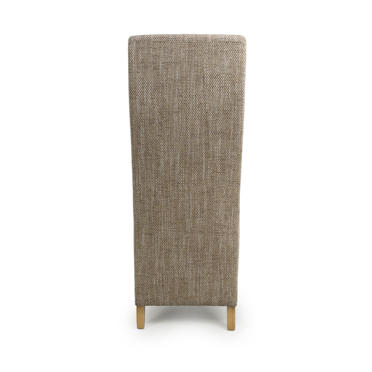 Fabric Dining Chairs in Set Of 2 Wave Back With Natural Rubberwood Legs - Baxter